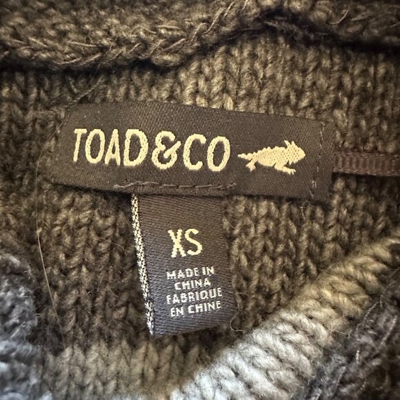 Toad Co sweater Women's size XS knit longsleeve gray stripes - Picture 9 of 11